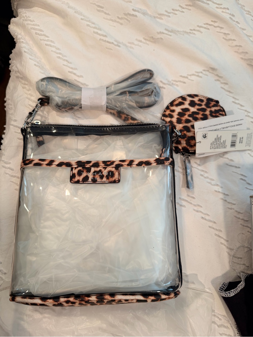 Tahari Leopard Print Clear Crossbody